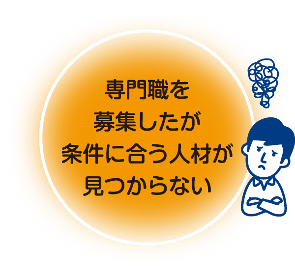 専門職を募集したが条件に合う人材が見つからない